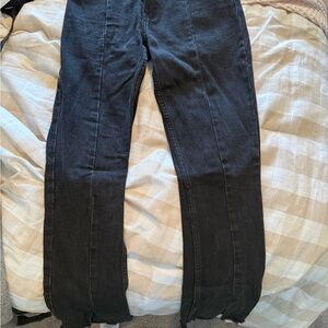 Abercrombie & Fitch Women's Black Skinny Jeans with split hem in front